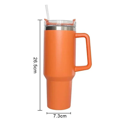 40Oz Mug Tumbler with Handle Insulated Stainless Steel Coffee Tumbler with Lids Straw Tumbler Termoses for Travel Vacuum Flasks