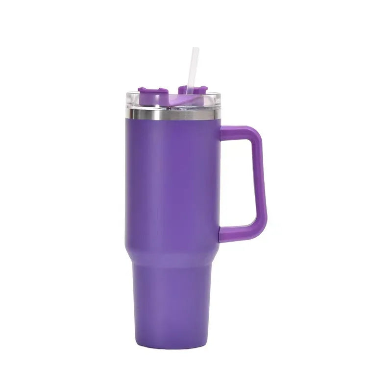 40Oz Mug Tumbler with Handle Insulated Stainless Steel Coffee Tumbler with Lids Straw Tumbler Termoses for Travel Vacuum Flasks